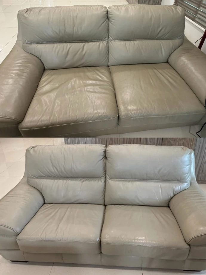 leather sofa before after