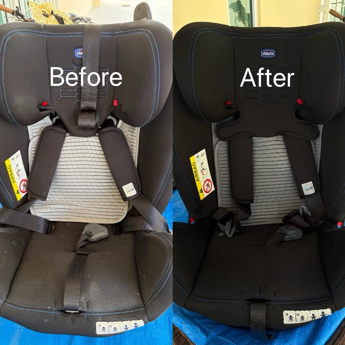 baby car seat before after
